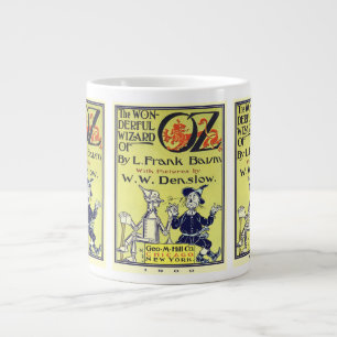 Caneca De Café Grande Arte da capa de livro vintage do Mágico de Oz, Pág