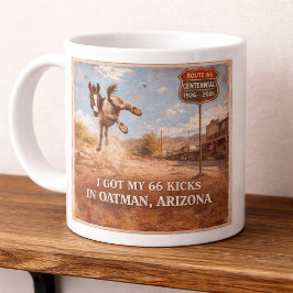 Caneca De Café Grande Arte da Mula de Oatman do Centenário da Rota 66