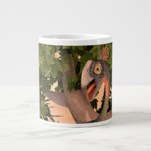 Caneca De Café Grande Arte de Aventura do Dinossauro Gigantoraptor para 