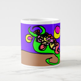 Caneca De Café Grande Arte de axolote rosa