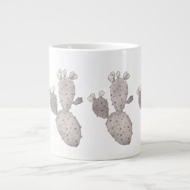Caneca De Café Grande Arte de Cacto (Frente)