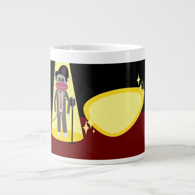 Caneca De Café Grande Arte de Cartografia Retroativa do Macaco-Pau Delux (Frente)