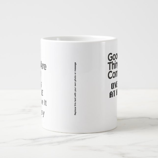 Caneca De Café Grande arte de cita positiva (Frente)