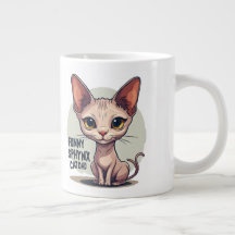 Arte de desenho animado de pai de gato Sphynx engr