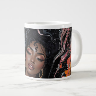 Caneca De Café Grande Arte de Design de Movimento em Acrílico Beleza Afr