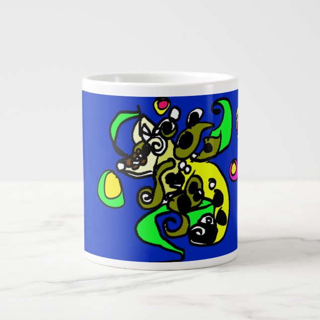 Caneca De Café Grande arte de dragão marinho  (Frente)