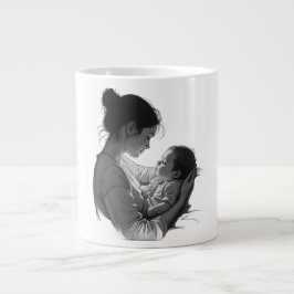 Caneca De Café Grande Arte de mãe e bebê