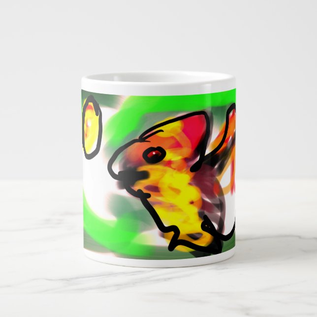 Caneca De Café Grande Arte de morcego frugívoro (Frente)