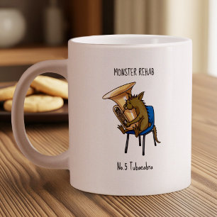 Caneca De Café Grande Arte de palavra Tubacabra Tocador de Tuba Chupacab