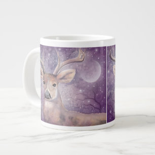 Caneca De Café Grande Arte de Veado da Fauna do Cervo de Inverno