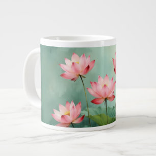 Caneca De Café Grande Arte do Lótus Rosa