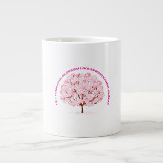 Caneca De Café Grande Arte Floral Cor-de-Flor Cor-de-Lã-Flor