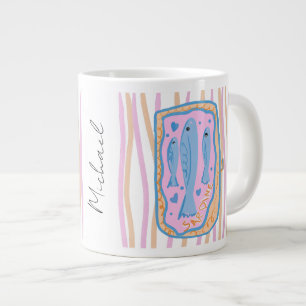 Caneca De Café Grande Arte Fofa de Sardinha