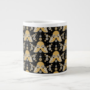 Caneca De Café Grande Arte Folclórica da Coruja Escandinava