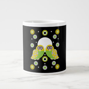 Caneca De Café Grande Arte Folclórica da Coruja Escandinava