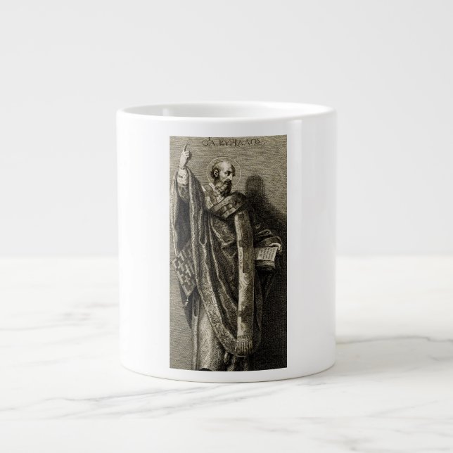 Caneca De Café Grande Arte Gráfica Sagrada de São Cirilo de Jerusalém (Frente)