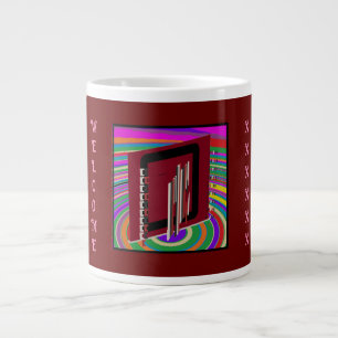 Caneca De Café Grande Arte hippy stripes calça ultra moderna