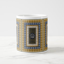 Caneca De Café Grande Arte Islâmica Geométrica Caligrafia Nomes de Allah