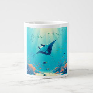 Caneca De Café Grande Arte litoral de raios clássicos