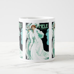 Caneca De Café Grande Arte Nova Antiga, Moda Italiana, Mulheres Elegante