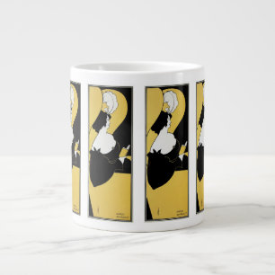Caneca De Café Grande Arte Nova Antiga, Mulher Lendo um Livro Amarelo