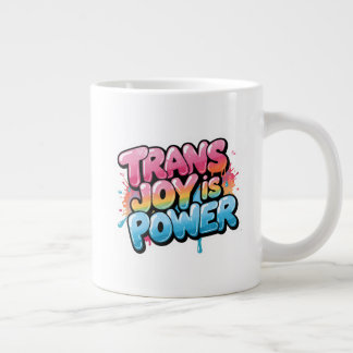 Caneca De Café Grande Arte Orgulho Poder Trans Alegria Citação Design