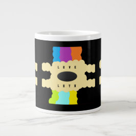 Caneca De Café Grande Arte padrão de quebra-cabeça mistura cores com pre