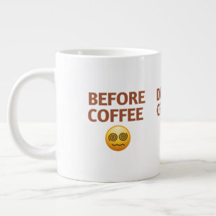Caneca De Café Grande Arte Vetorial do Humor do Café Antes Durante Depoi
