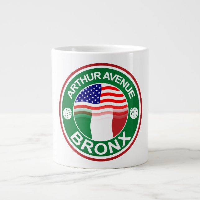 Caneca De Café Grande Arthur Ave Bronx Italiano Americano (Frente)