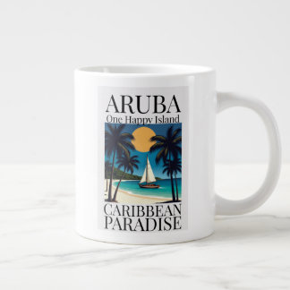 Caneca De Café Grande Aruba Uma Ilha Feliz