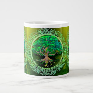 Caneca De Café Grande Árvore da Vida Saúde e Prosperidade