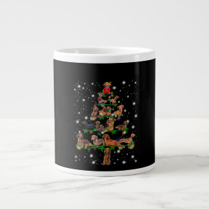 Caneca De Café Grande Árvore De Natal Dachshund Coberta Por Lâmpada De
