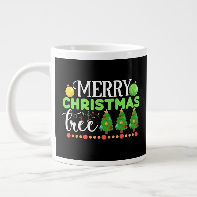 Caneca De Café Grande Árvore de Natal Merry-34564 (Esquerda)