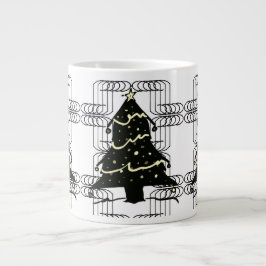 Caneca De Café Grande Árvore de Natal Moderna Chic Novela Incomum