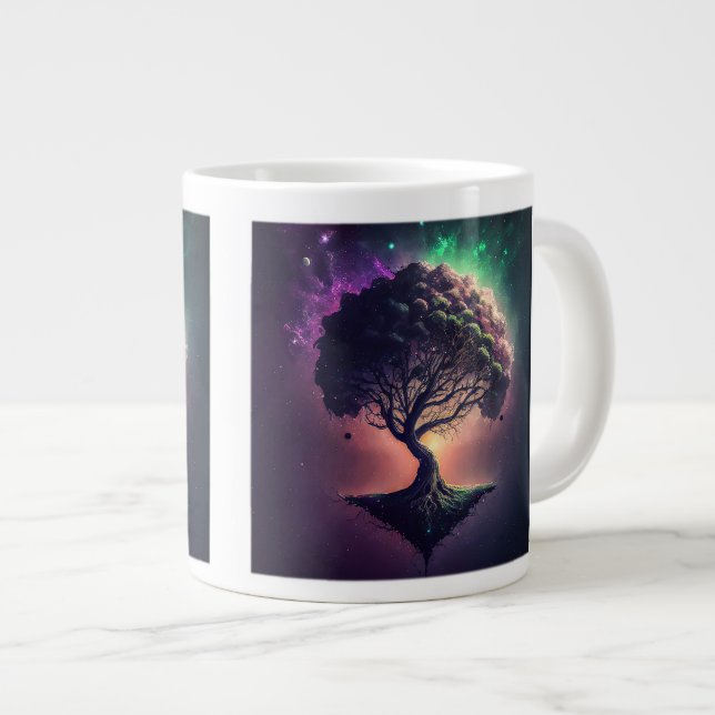 Caneca De Café Grande Árvore no espaço Jumbo Mug (Frente Esquerda)
