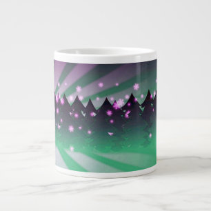 Caneca De Café Grande Árvores de Natal - Sombras de Verde