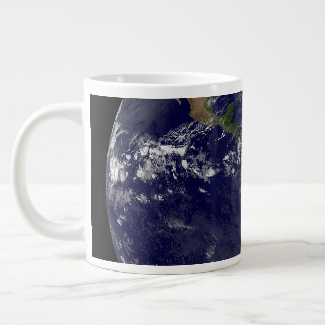 Caneca De Café Grande As Américas No Dia Da Terra. (Esquerda)