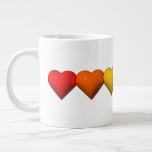 Caneca De Café Grande As glifos em forma de coração 3D brilhantes da Sli