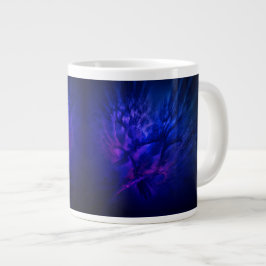 Caneca De Café Grande Asas Místicas com Penas Azuis Profundas