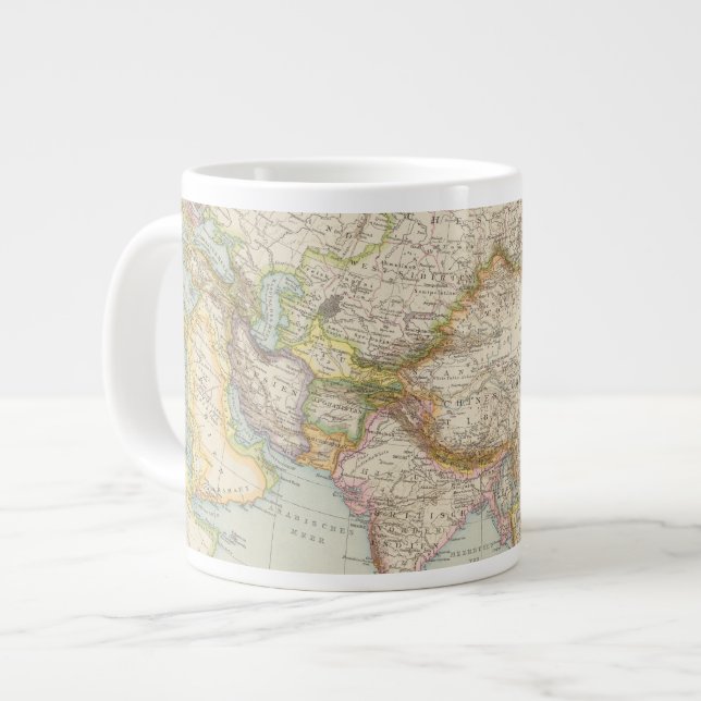 Caneca De Café Grande Asien - Mapa da Ásia (Frente Esquerda)