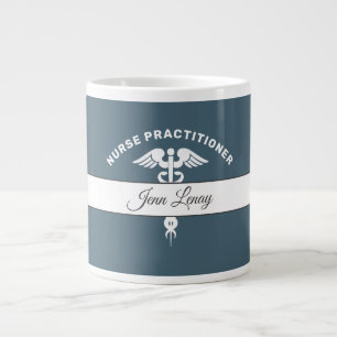 Caneca De Café Grande Assistente de Enfermeiro Dusty Blue Script Persona
