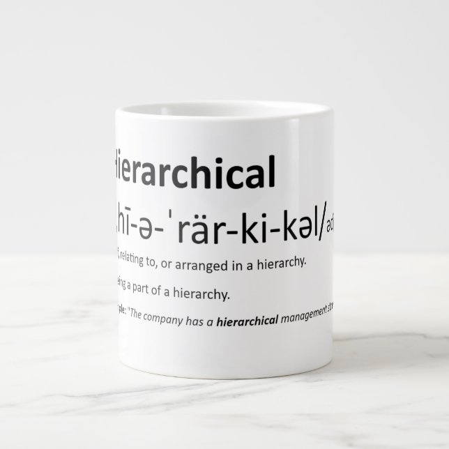 Caneca De Café Grande Assistente de pronúncia hierárquico  (Frente)