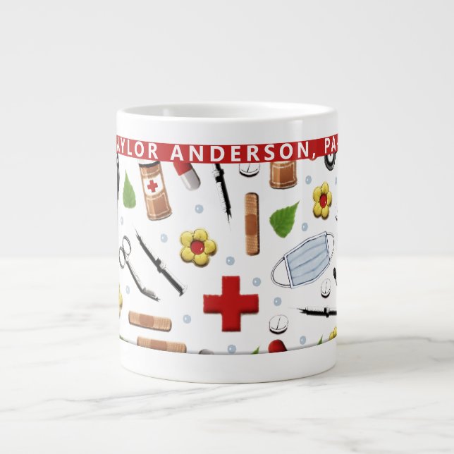 Caneca De Café Grande Assistente médico personalizado Coffee Mug (Frente)