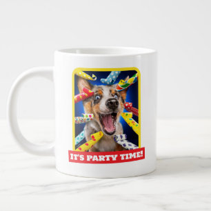 Caneca De Café Grande Assopradores de Festa de Cachorro Feliz