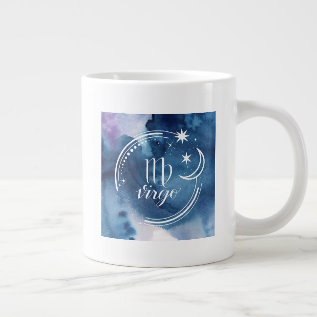 Caneca De Café Grande Astrologia por Aquarela - Virgem (Direita)