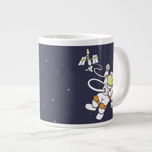 Caneca De Café Grande Astronauta (Frente Esquerda)