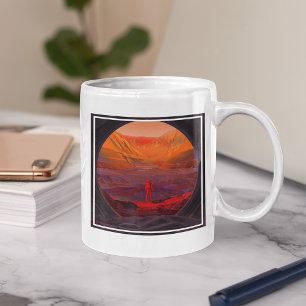 Caneca De Café Grande Astronauta Em Marte