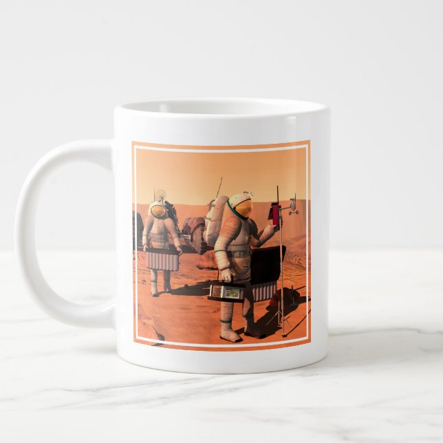 Caneca De Café Grande Astronautas Montando Equipamento Meteorológico Em  (Esquerda)