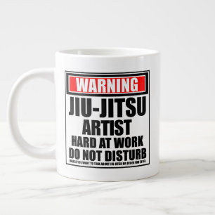 Caneca De Café Grande Atenção Ao Duro De Artista Jiu-Jitsu No Trabalho