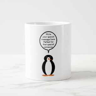 Caneca De Café Grande Aterro de Aniversário Falando Sra. Penguin Persona